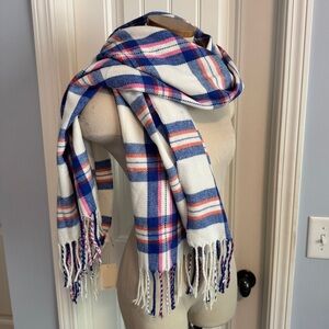 NEW Boden One Size Plaid Fringe Blanket Scarf Wrap ~ Preppy Classic Holiday GIFT